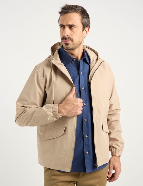 Chamarra parka capucha y bolsa para hombre 1
