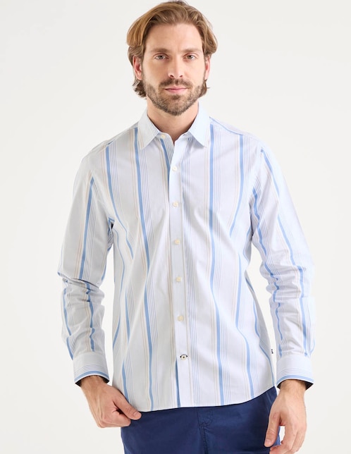 Camisa casual manga larga para hombre 1