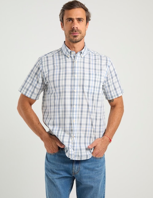 Camisa casual de algodón manga corta para hombre 1