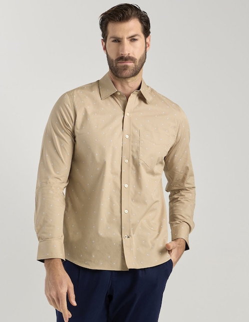 Camisa casual Weekend de algodón manga larga para hombre