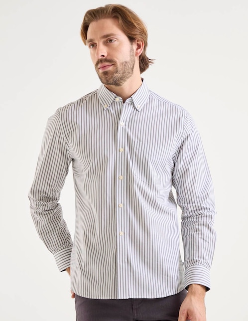 Camisa casual manga larga para hombre 1