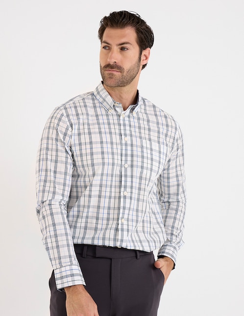 Camisa casual manga larga para hombre 1