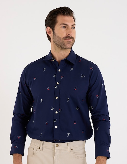 Camisa casual manga larga para hombre 1