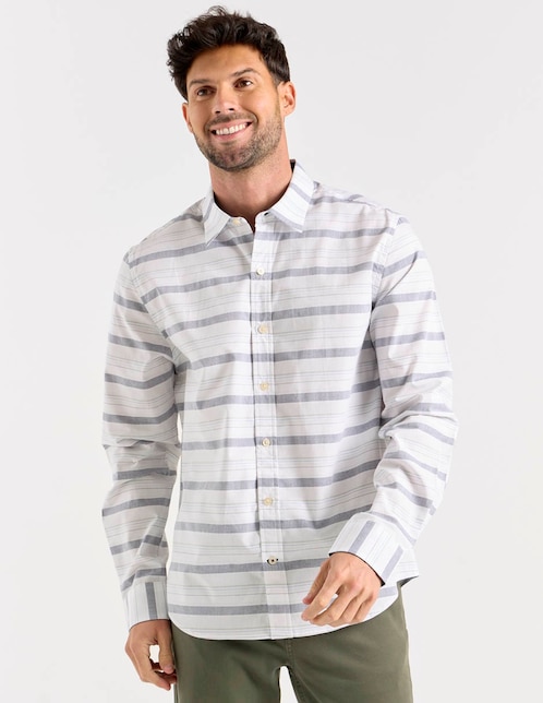 Camisa casual manga larga para hombre 1