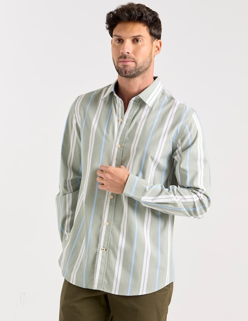 Camisa casual manga larga para hombre 1