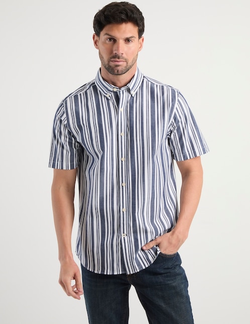 Camisa casual de algodón manga corta para hombre 1