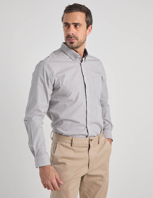 Camisa casual manga larga para hombre 1