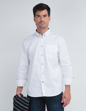 Camisa Casual Weekend De Algodón Manga Larga Para Hombre