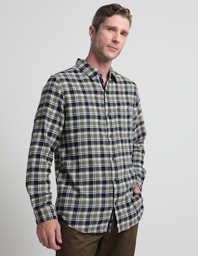 Camisa Casual Weekend De Algodón Manga Larga Para Hombre