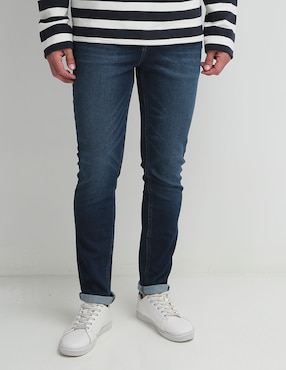 Jeans Slim Weekend Deslavado Para Hombre