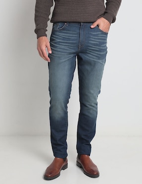 Jeans Straight Weekend Deslavado Para Hombre