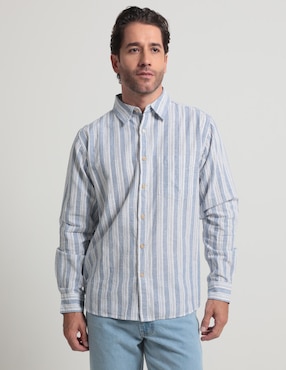 Camisa Casual Weekend De Algodón Manga Larga Para Hombre