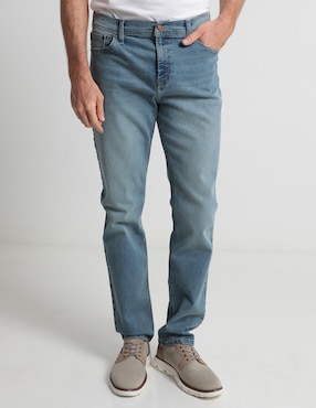 Jeans Straight Weekend Deslavado Para Hombre