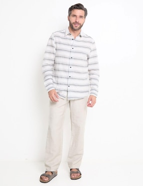 Camisa casual Weekend de algodón manga larga para hombre