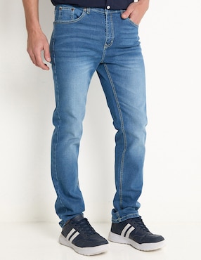 Jeans Slim Weekend Deslavado Para Hombre