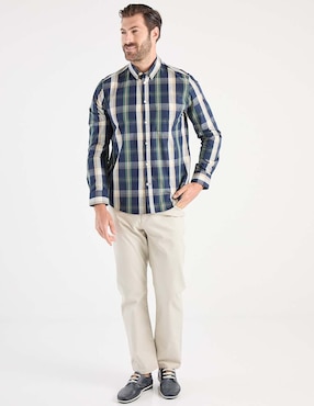 Camisa business casual Weekend de algodón manga larga para hombre
