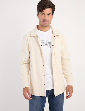 Sobrecamisa casual Weekend Premium de algodón manga larga para hombre