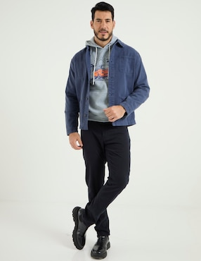 Sobrecamisa casual Weekend Premium de algodón manga larga para hombre