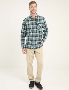 Camisa casual Weekend Premium de algodón manga larga para hombre