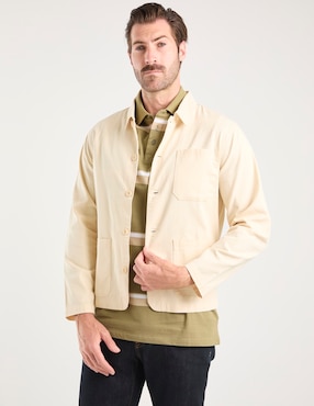 Sobrecamisa casual Weekend Premium de algodón manga larga para hombre