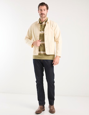 Sobrecamisa casual Weekend Premium de algodón manga larga para hombre