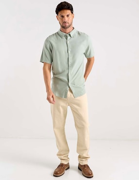 Camisa casual Weekend Premium de algodón manga corta para hombre