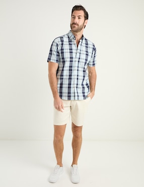 Camisa Casual Weekend de algodón manga corta para hombre