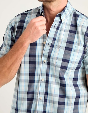 Camisa Casual Weekend de algodón manga corta para hombre