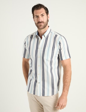 Camisa Casual Weekend de algodón manga corta para hombre