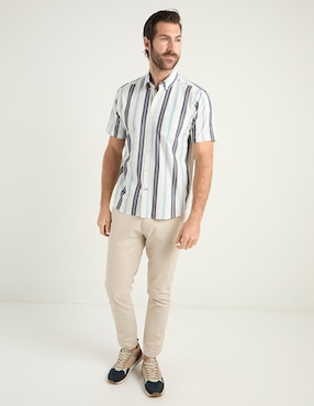Camisa Casual Weekend de algodón manga corta para hombre