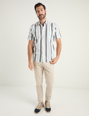 Camisa Casual Weekend de algodón manga corta para hombre