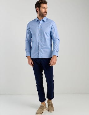 Camisa business casual Weekend de algodón manga larga para hombre