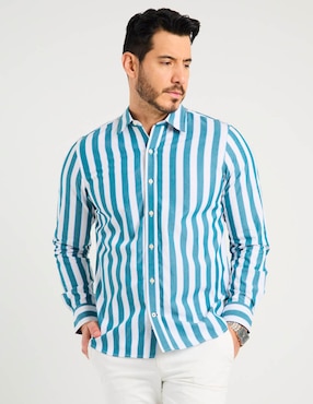 Camisa casual Weekend de algodón manga larga para hombre