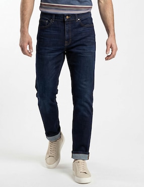 Jeans straight Weekend lavado obscuro para hombre