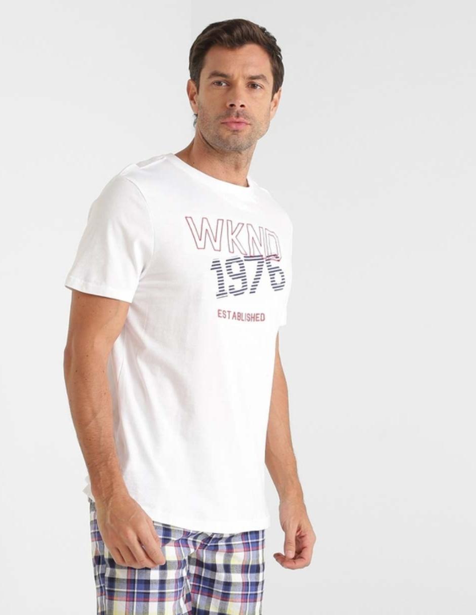 Playera Weekend cuello redondo estampada para hombre en SB