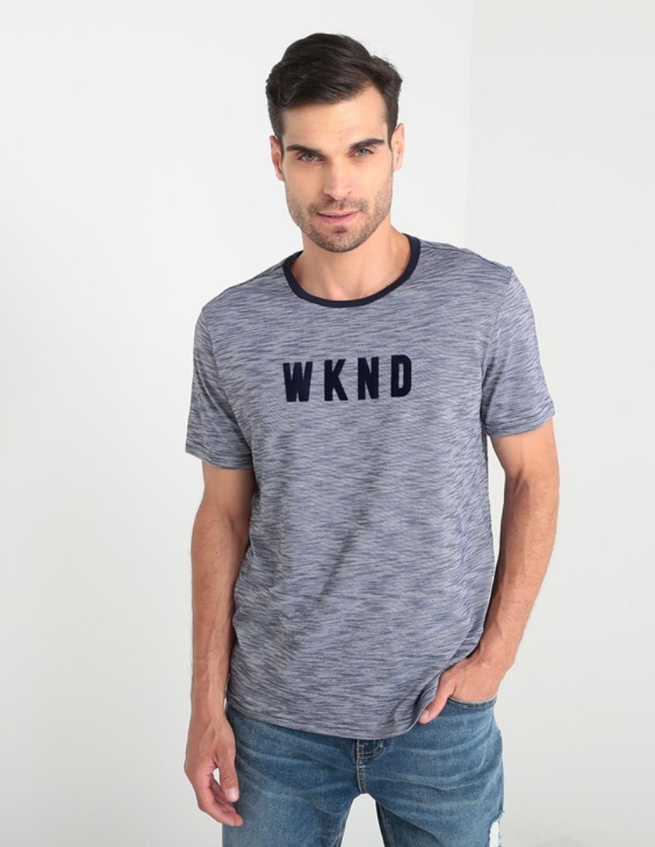 Playera Weekend cuello redondo estampado jaspeado para hombre en SB