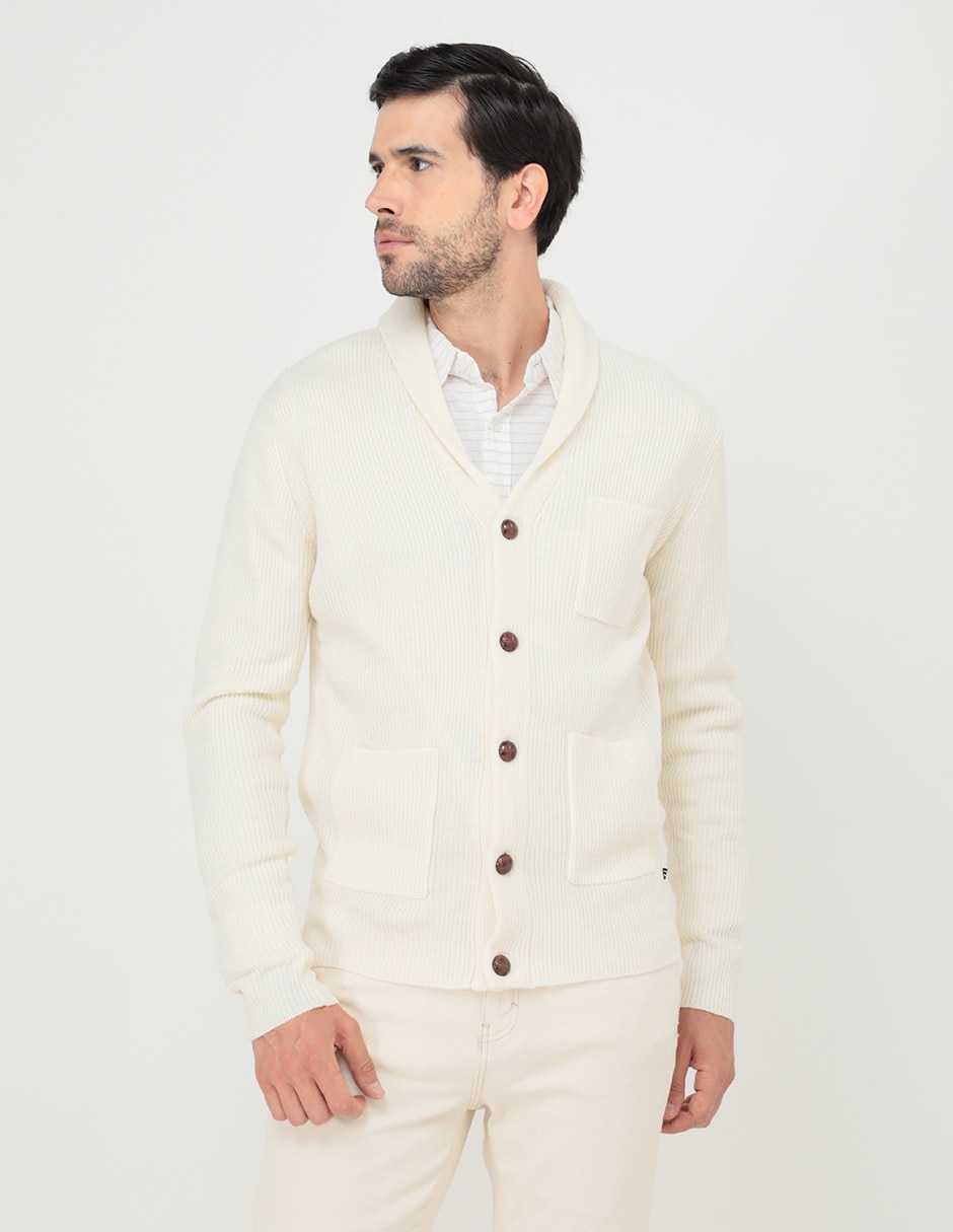 Saco Sueter Cardigan Casual Largo Abierto Para Hombre