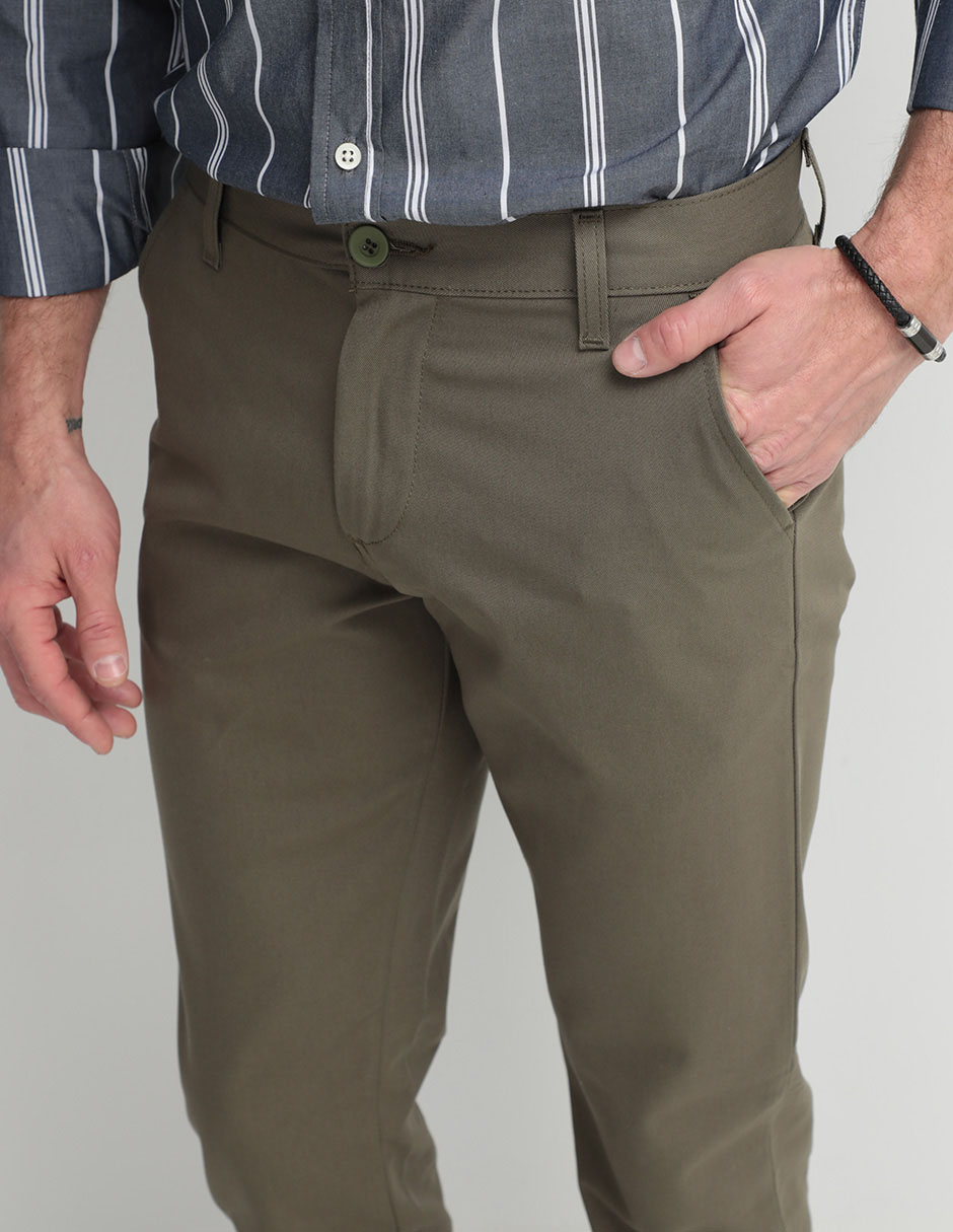 Pantalón straight de gabardina para hombre 7