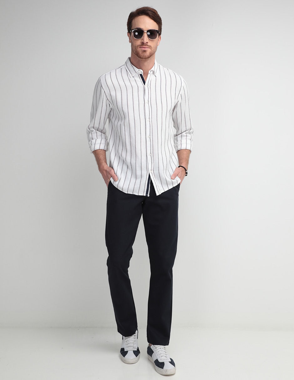 Pantalón straight de gabardina para hombre 6