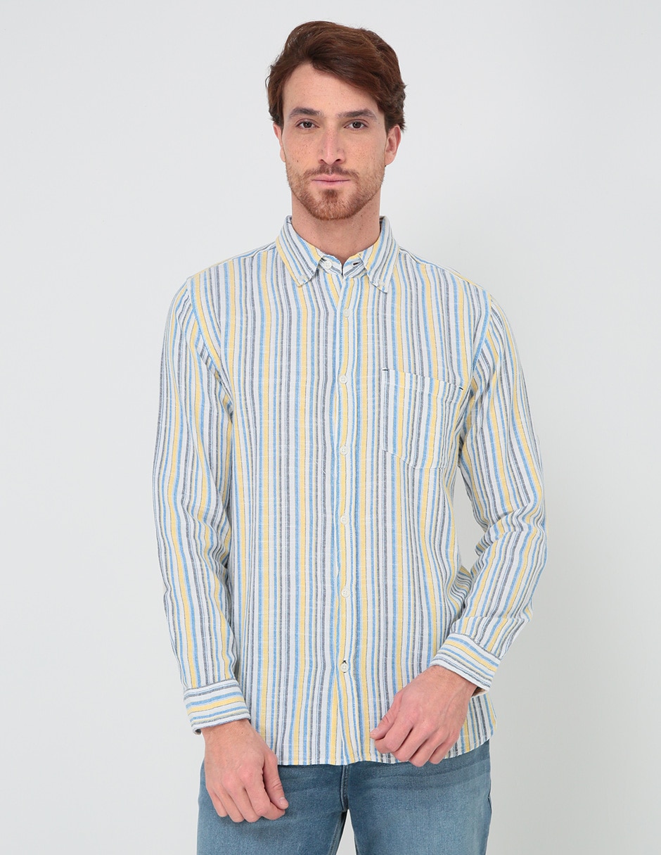 Camisa casual manga larga para hombre