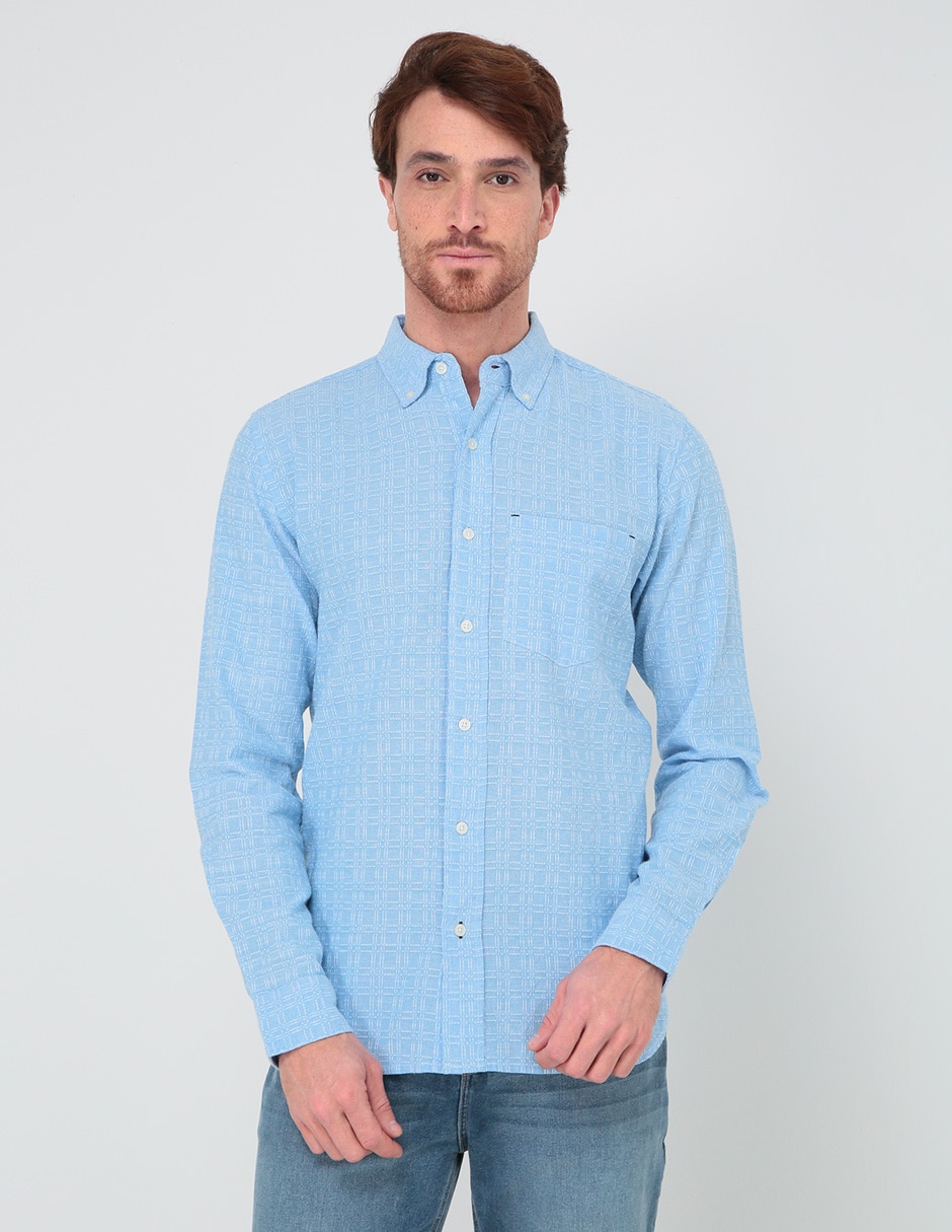 Camisa casual manga larga para hombre 1