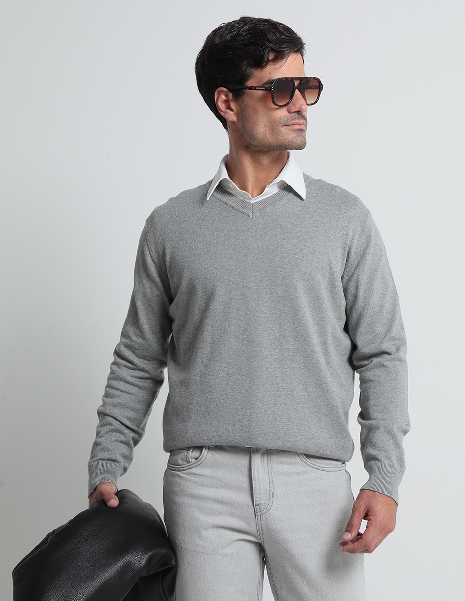 Sueter cuello V para hombre Sueter cuello V para hombre