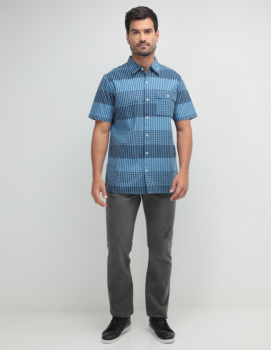 Jeans straight lavado obscuro para hombre 3