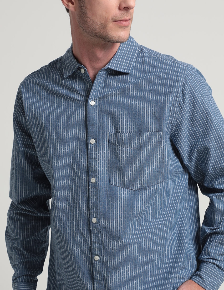 Camisa casual de algodón manga larga para hombre 4