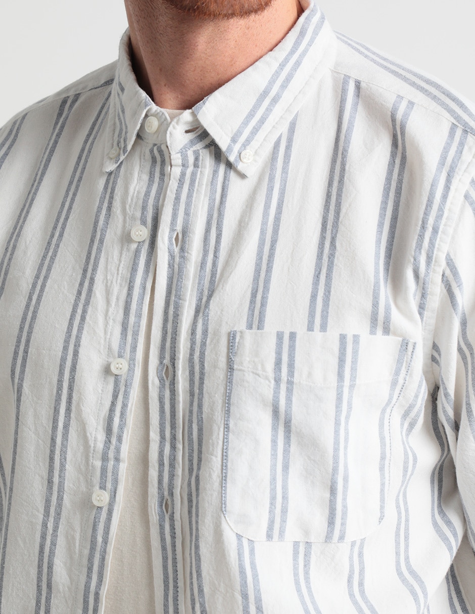 Camisa casual de algodón manga larga para hombre 4