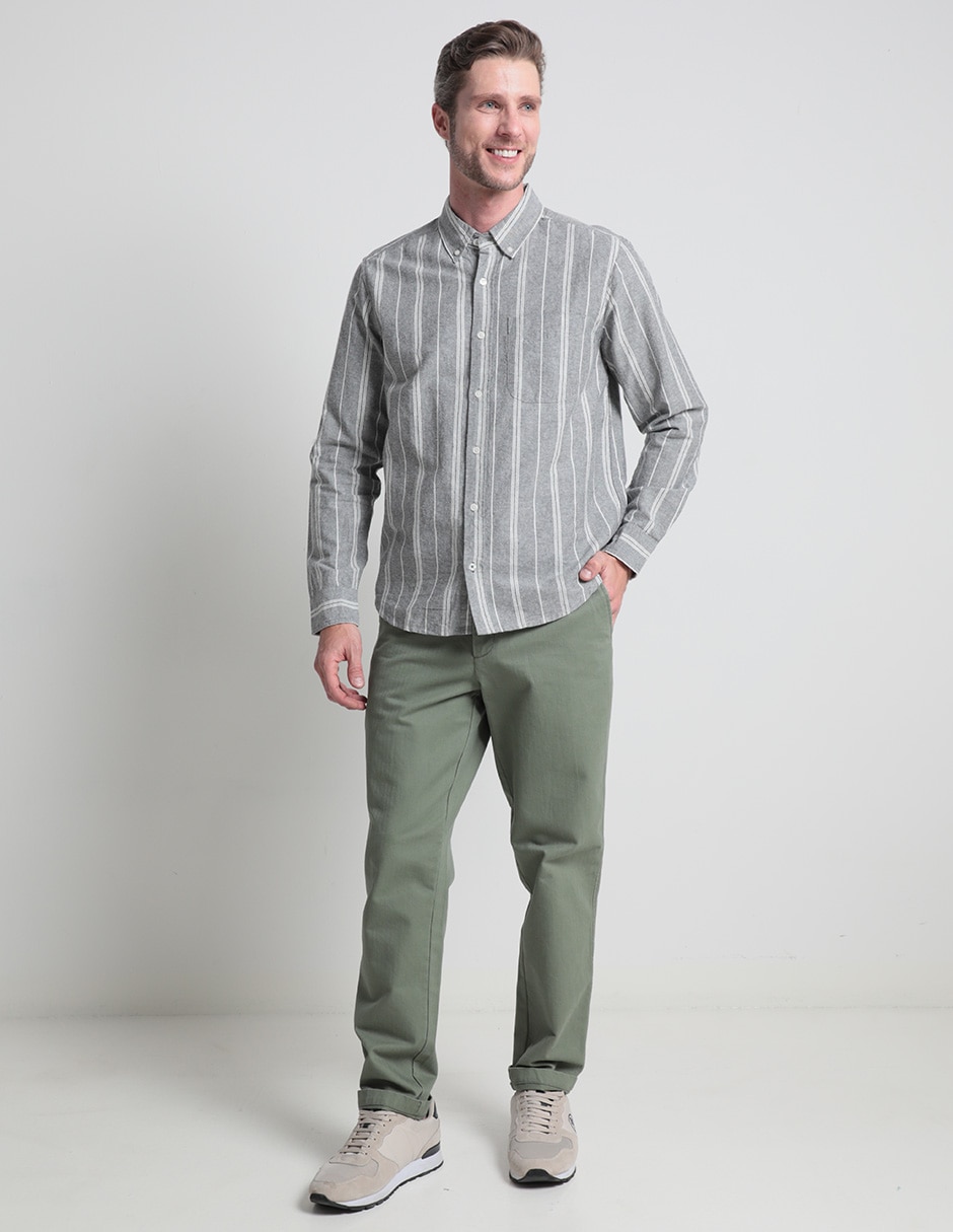 Camisa casual de algodón manga larga para hombre 3