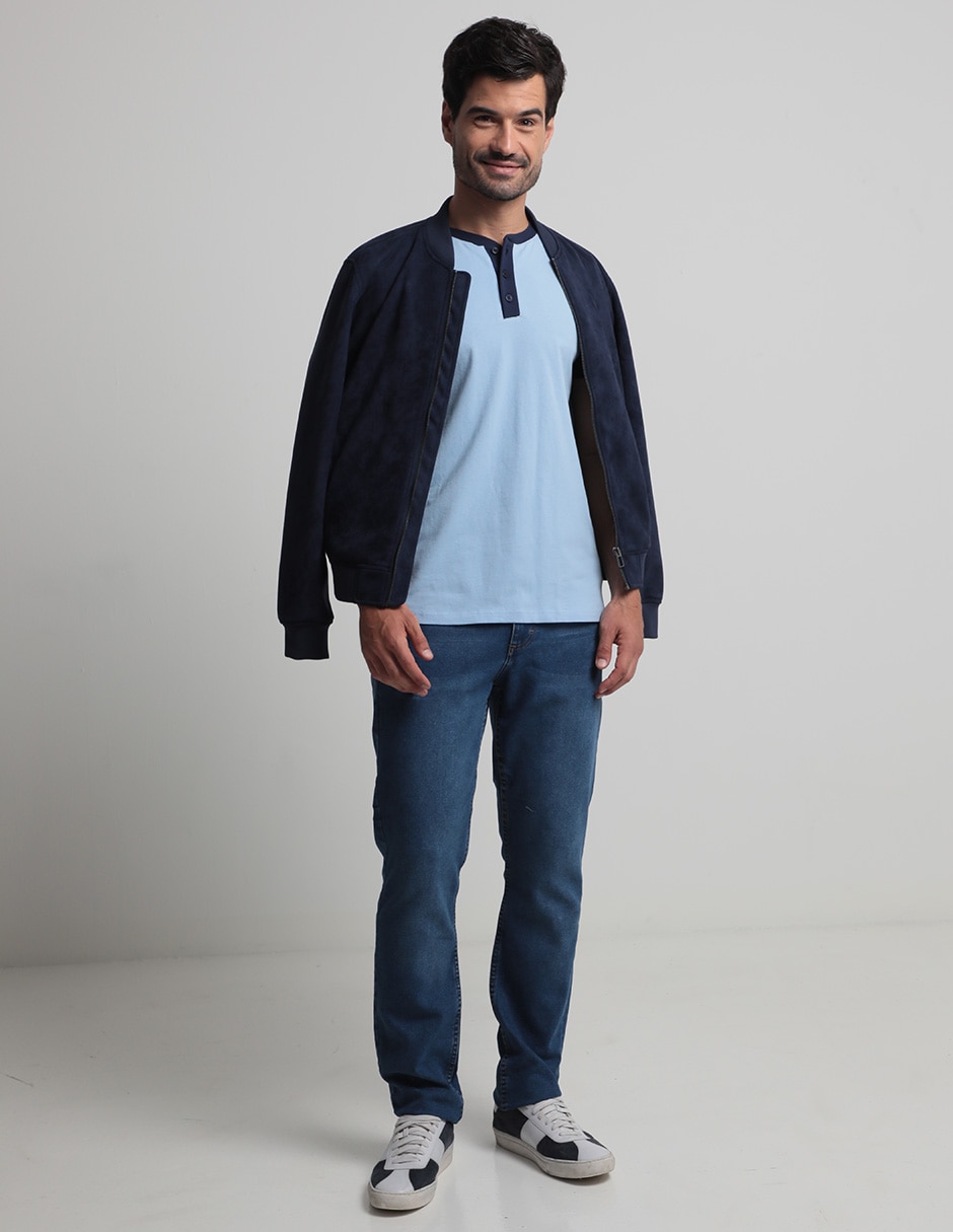 Playera cuello henley para hombre 3