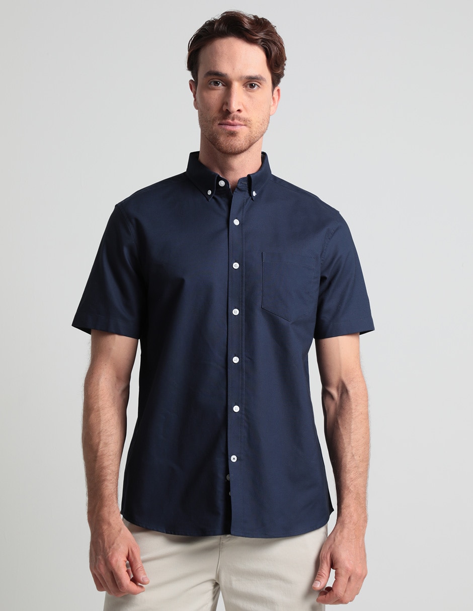 Camisa casual de algodón manga corta para hombre 1