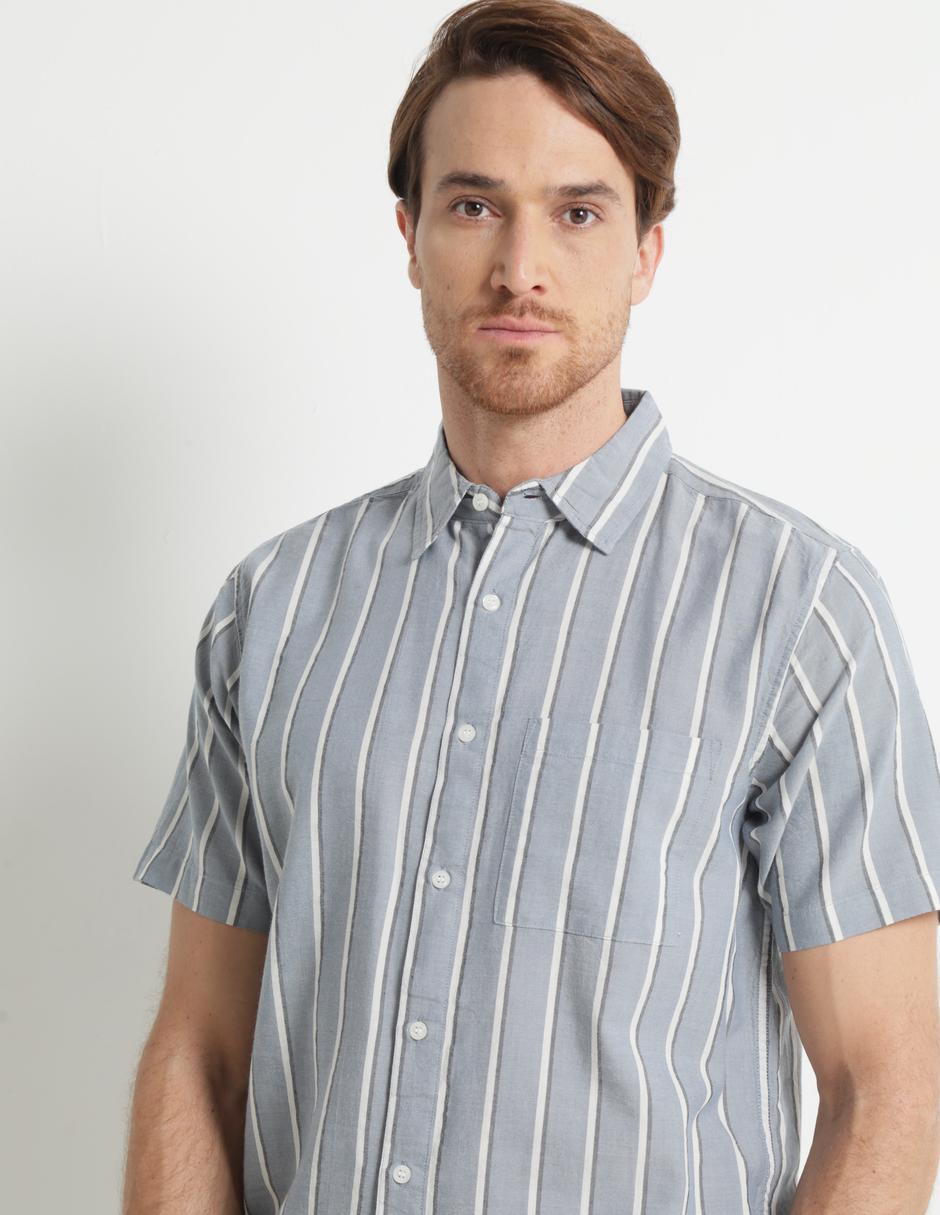 Camisa casual de algodón manga corta para hombre 4