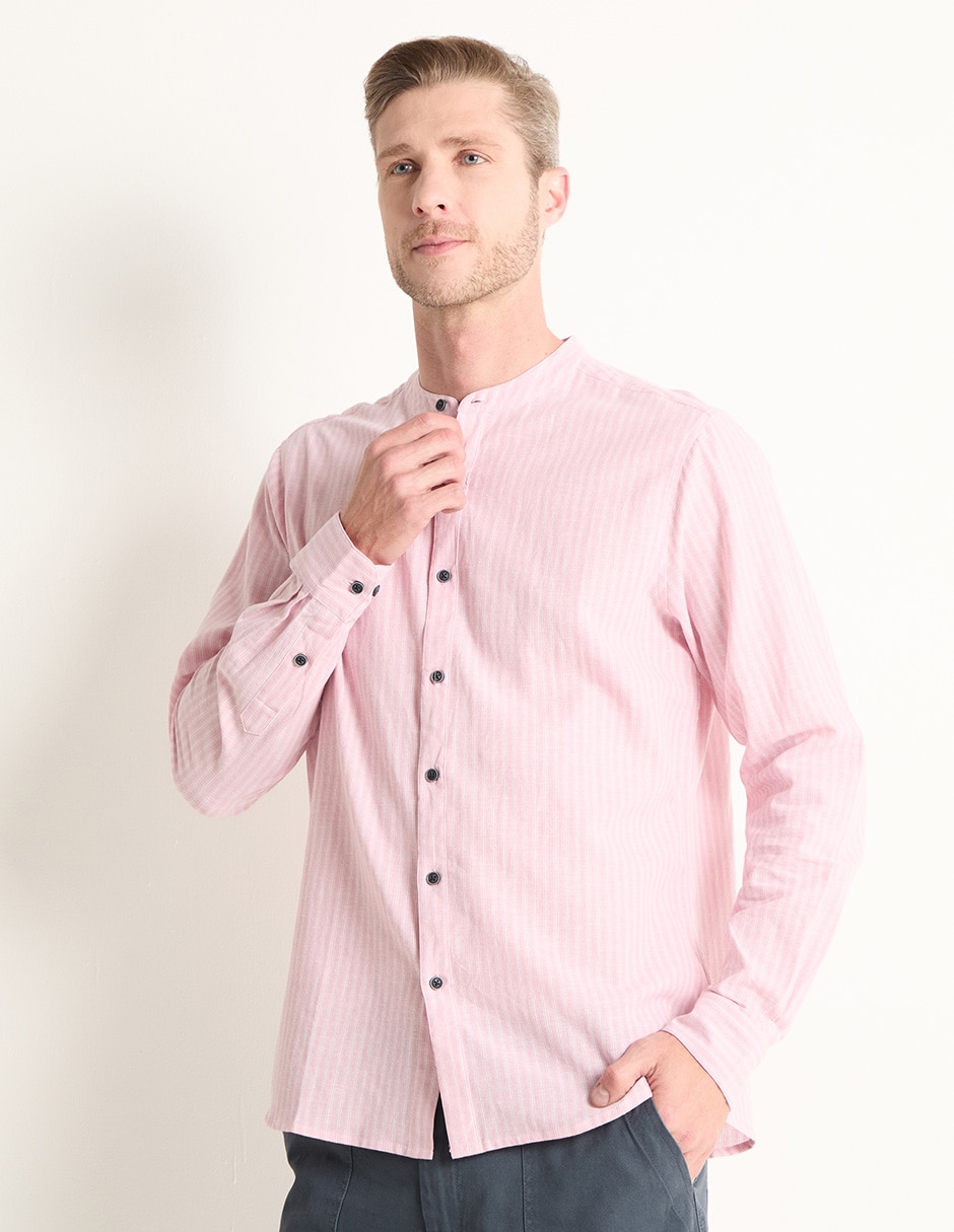 Camisa casual de algodón manga larga para hombre 1